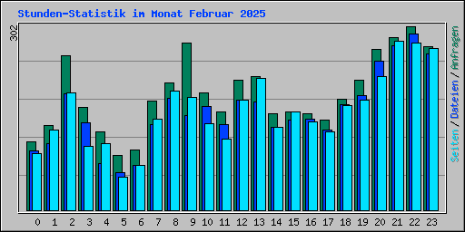 Stunden-Statistik im Monat Februar 2025